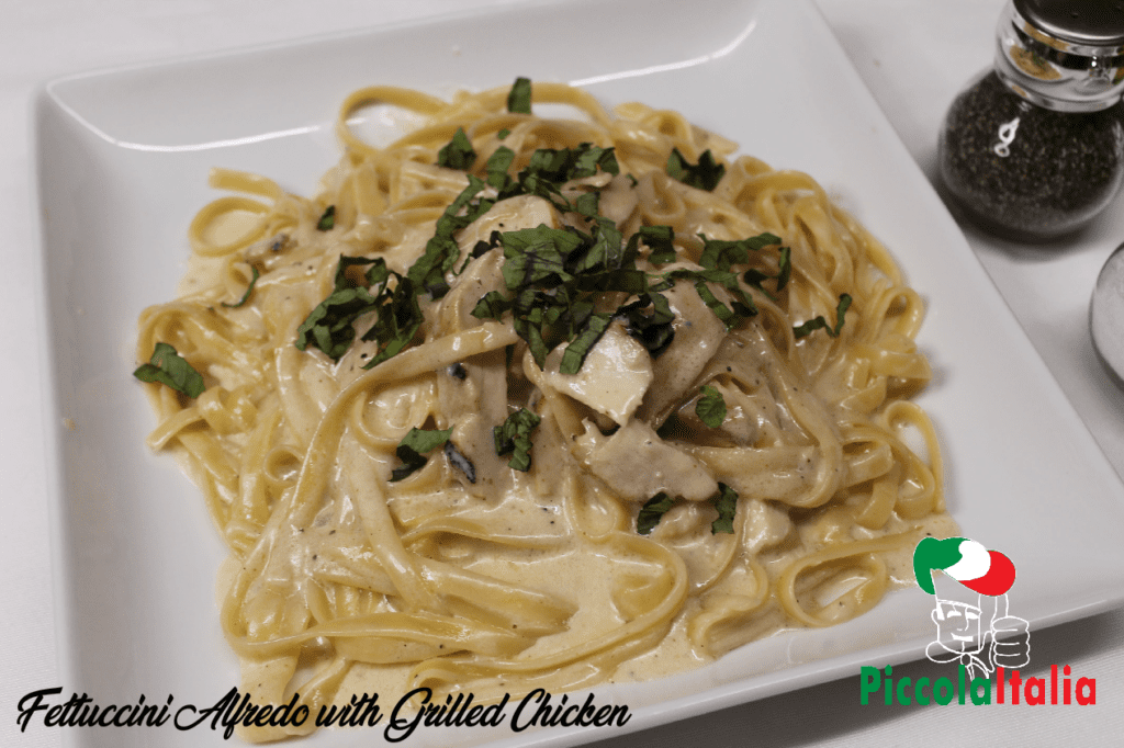 Delicious Alfredo pasta with grilled chicken