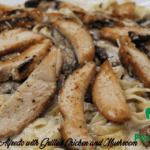 Fettuccine Alfredo with Grilled Chicken and Mushroom