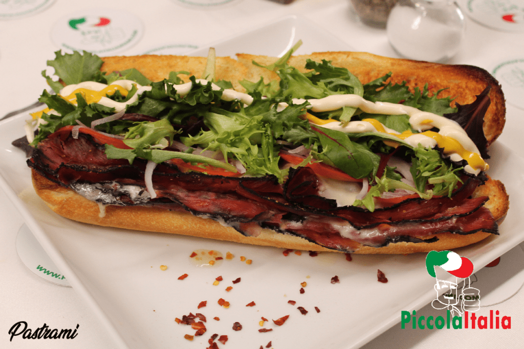Piccola Italia pastrami sandwich poster
