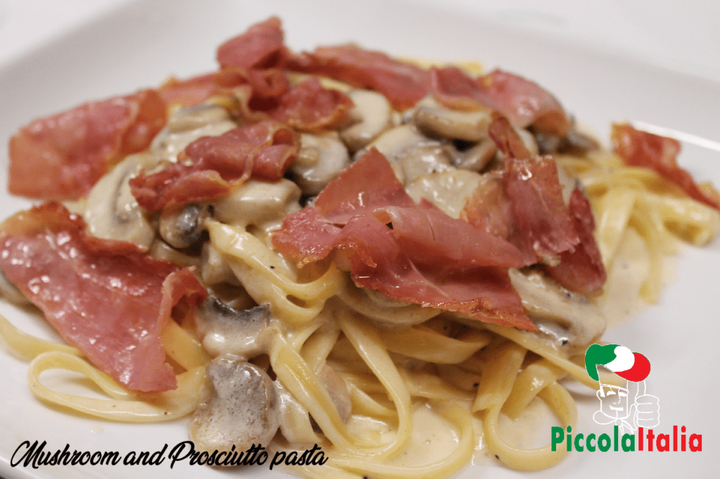 Piccola Italia Mushroom and Prosciutto pasta