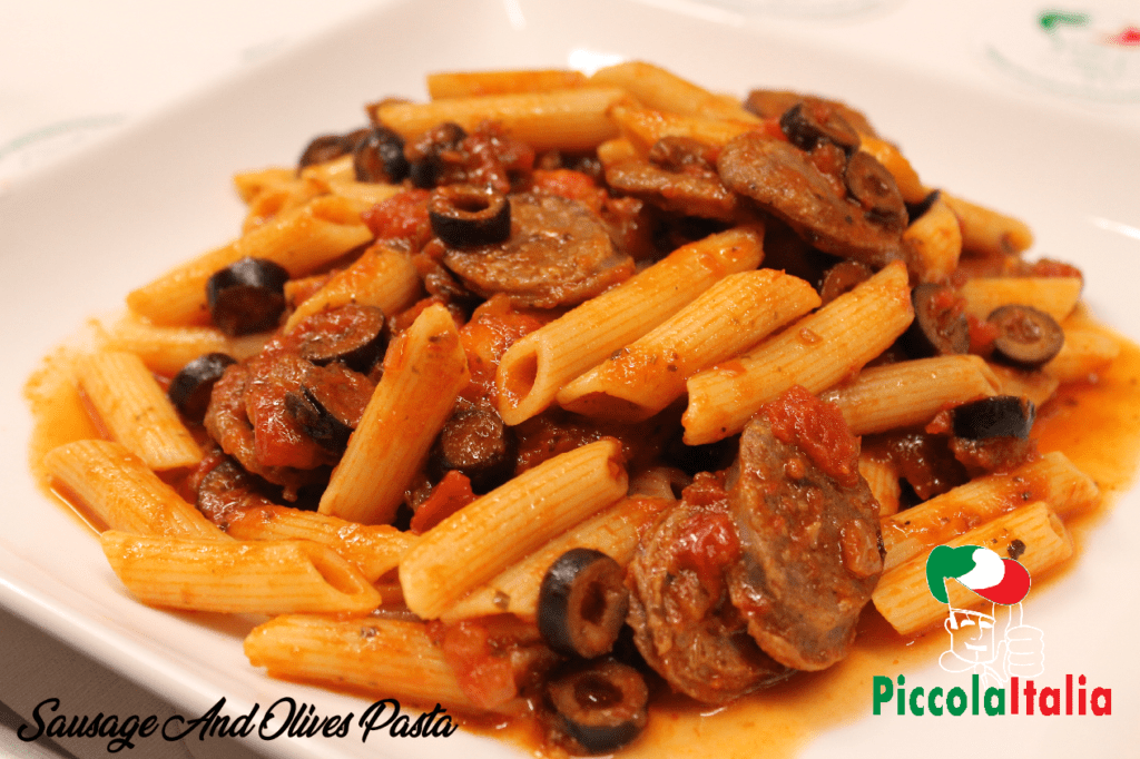 Sausage And Olives Pasta Poster