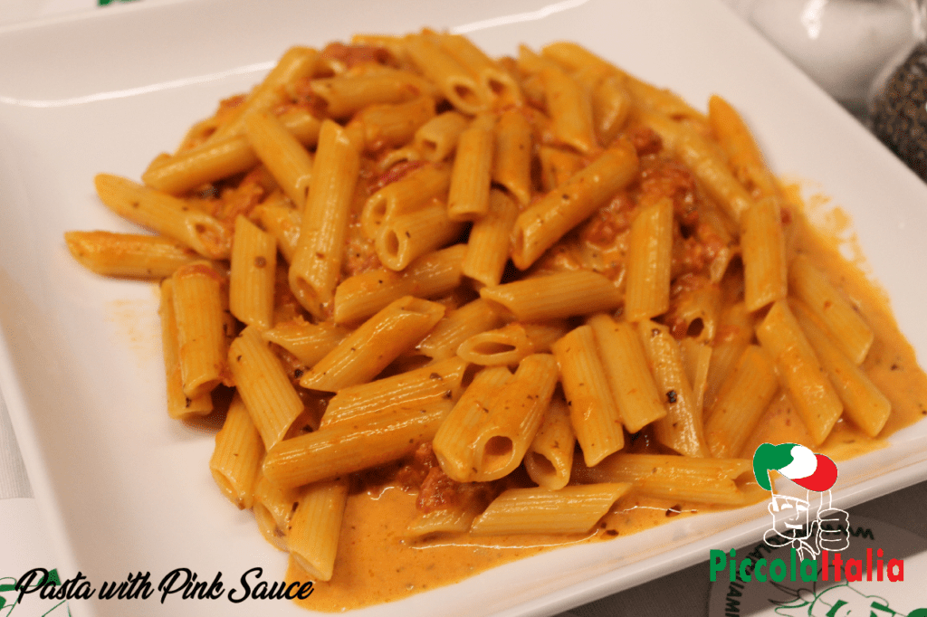 Piccola Italia pasta with pink sauce